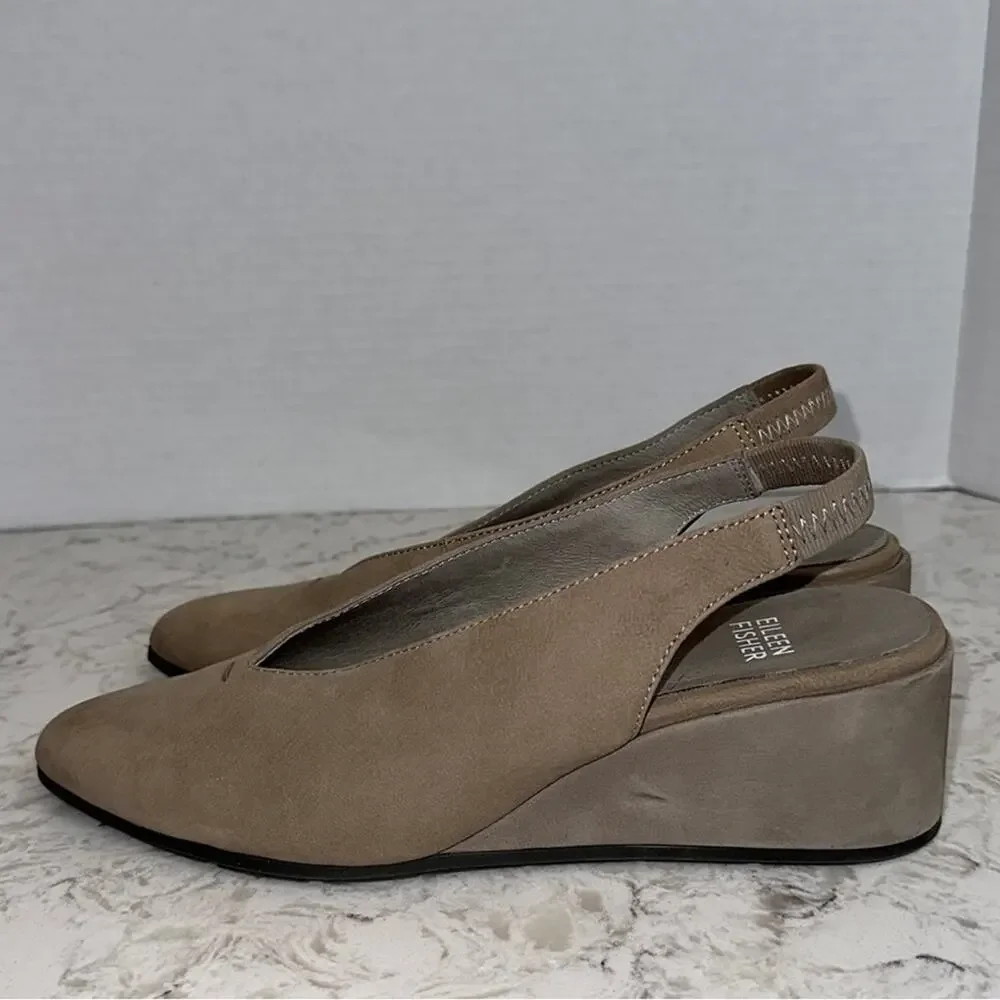 EILEEN FISHER Devi Tumbled Nubuck Leather Slingback